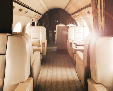 Espaço interno de uma aeronave